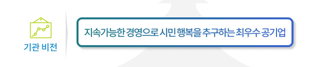 기관 비전-지속가능한 경영으로 시민 행복을 추구하는 최우수 공기업